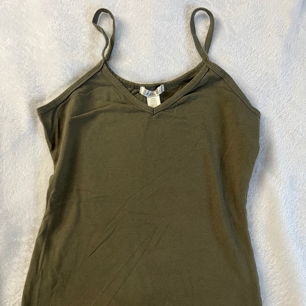 dark green tank top